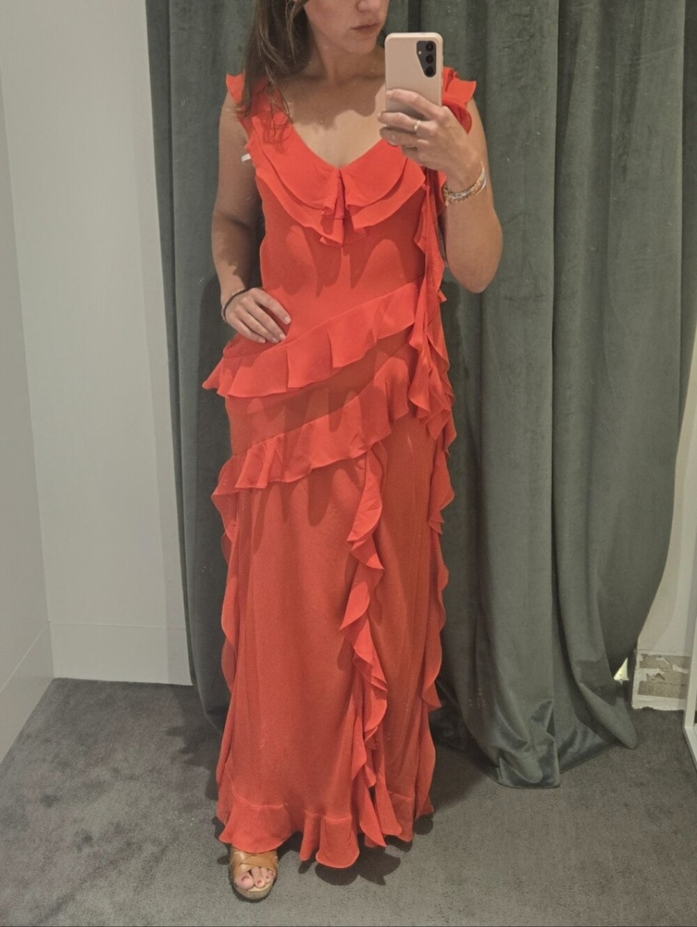Ever New Red Ruffle Maxi Dress - Picture 3 of 6